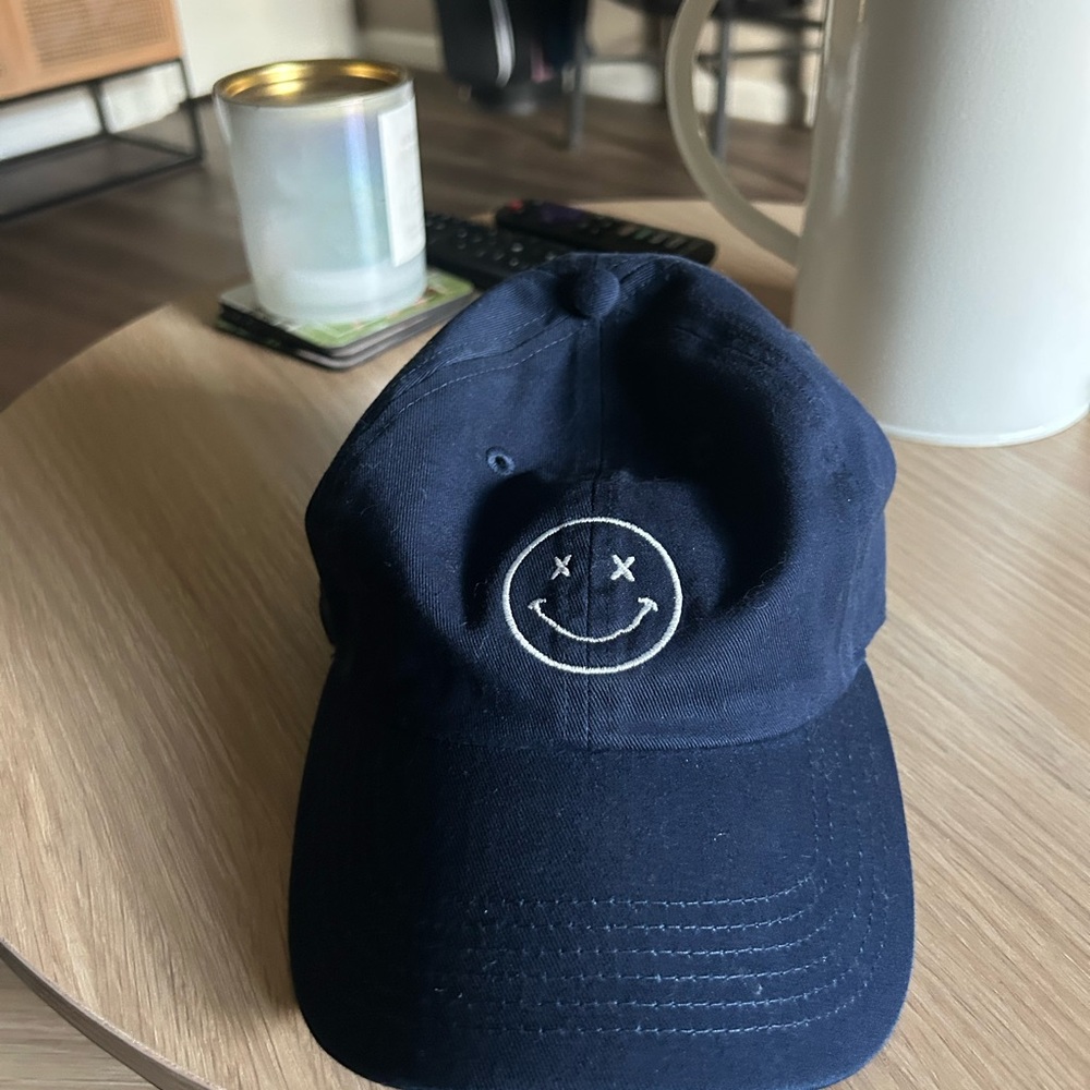 Navy Blue Smiley Face Cap